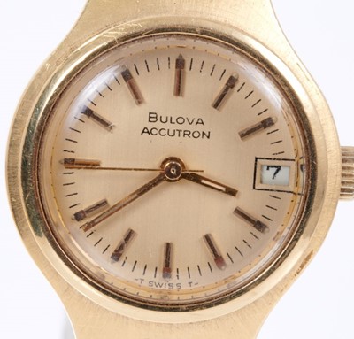 Lot 620 - Ladies 18ct gold Bulova Accutron wristwatch