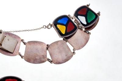 Lot 468 - Norwegian silver and enamel necklace and matching bracelet by Knut Andreas Rasmussen