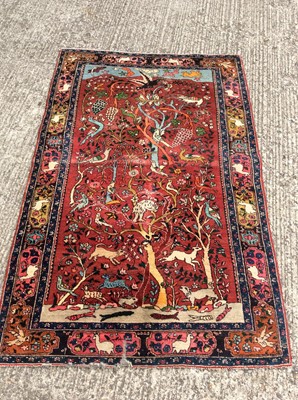 Lot 1413 - Kashan tree of life style rug