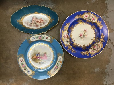 Lot 183 - Sevres style dish and two others