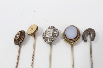 Lot 223 - Five Victorian stick pins