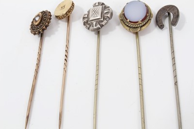 Lot 223 - Five Victorian stick pins