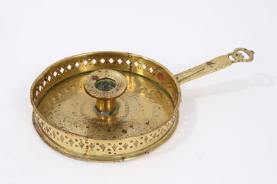 Lot 234 - Early, possibly 17th century brass chamber stick