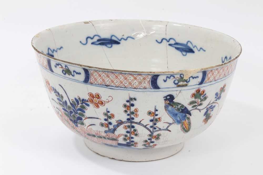 Lot 62 - 18th century Dutch Delft punch bowl