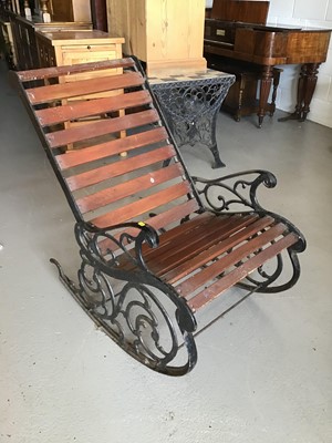 Lot 73 - Cast iron rocking garden chair
