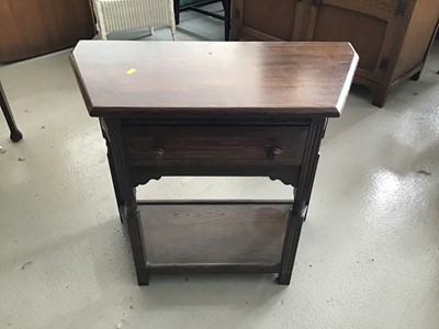 Lot 74 - Oak hall table and an oak bookcase enclosed by two glazed  doors