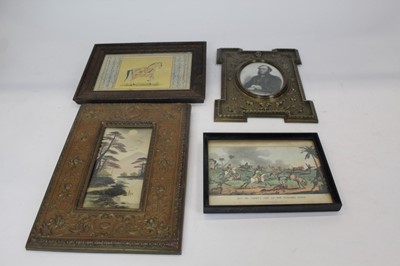 Lot 2183 - Box of framed Indian pictures and watercolours