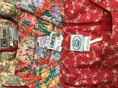 Lot 302 - Selection of ladies vintage cotton print  dresses including Liberty,  Laura Ashley Ballyfermot Eire and Powys Wales and others. Plus 1950s swing skirt.