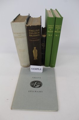 Lot 1067 - John Sparrow - Grave Epigrams, 1974, limited edition, numbered 100/200, together with T Webb - collection of Epitaphs, volume II, 1775, a large collection of Epitaphia publications, also handwritte...