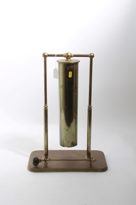 Lot 651 - Large Trench Art Brass dinner gong constructed from a shell case, mounted on base with striker, 49cm in height