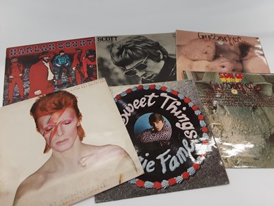 Lot 1865 - Qty mixed records rock, pop, prog LPs, Soft Machine, Bowie, Floyd, Zepplin