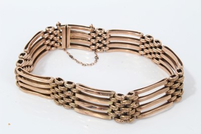 Lot 205 - 9ct rose gold gate bracelet