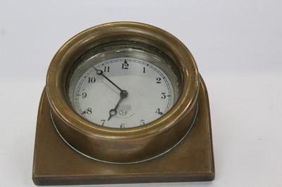 Lot 1707 - 1920s Smiths car clock in bronze case