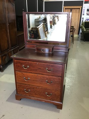 Lot 109 - Edwardian mahogany inlaid dressing chest with...