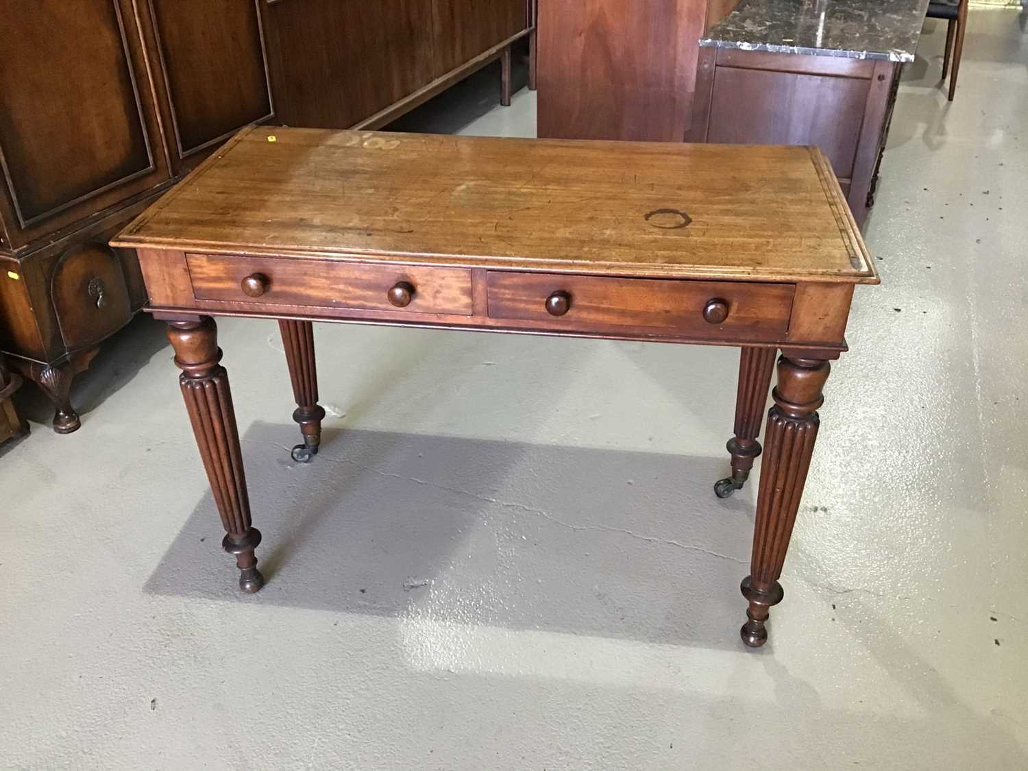 Lot 111 Victorian mahogany side table two drawers