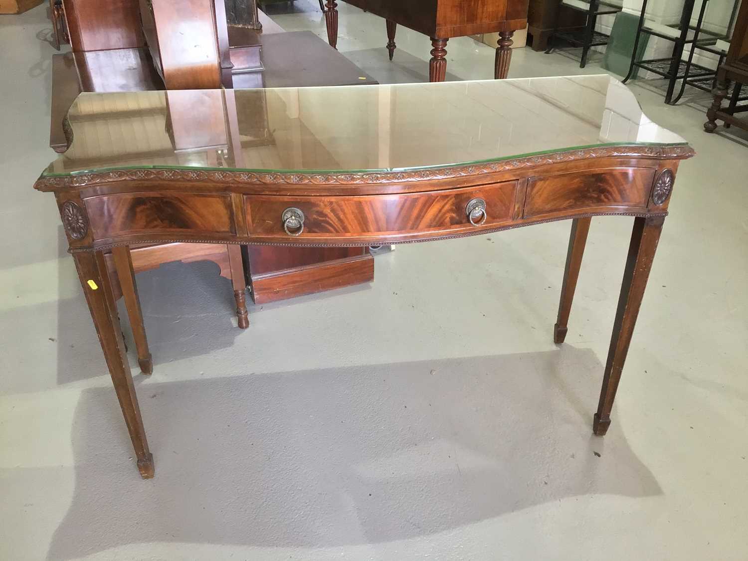 Lot 113 - Georgian style reproduction console table with...