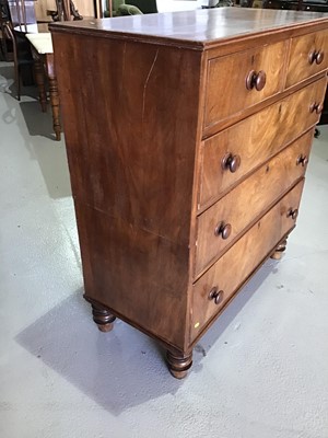 Lot 114 - Antique mahogany chest of two short and three...