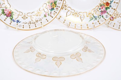 Lot 110 - Set of six late 19th century Bohemian overlaid glass dessert plates.