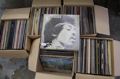 Lot 1925 - Five boxes of assorted records, plus Jimi Hendrix box set