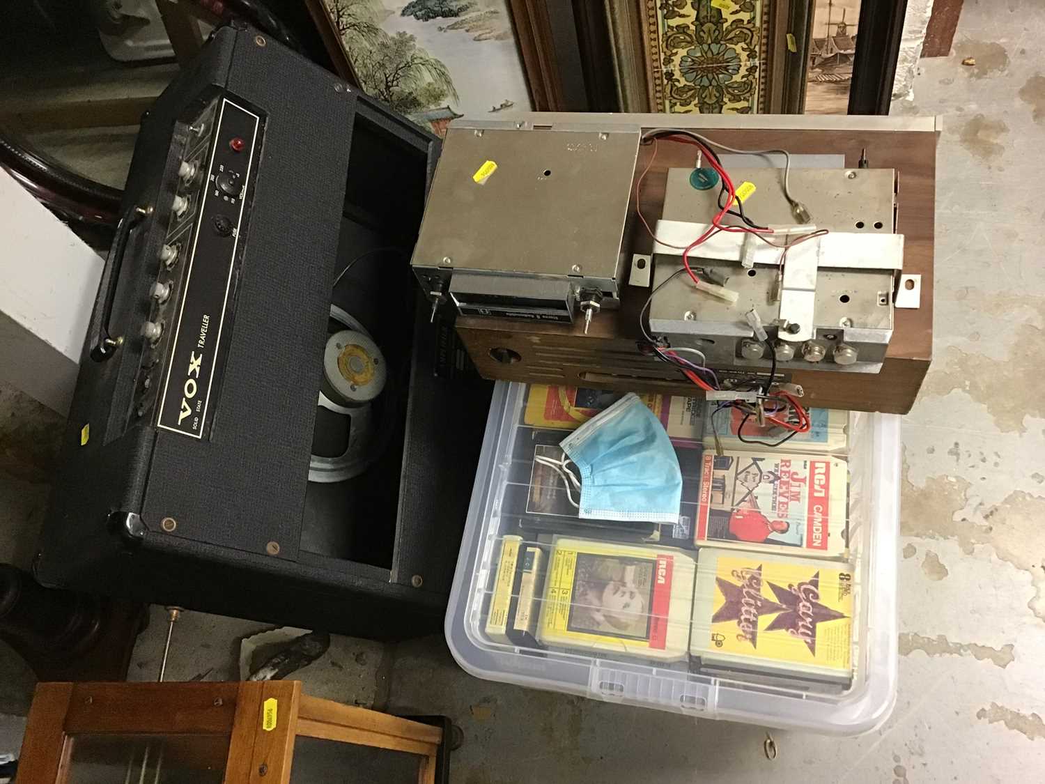 Lot 363 - Vox amplifier, 8 track tapes together with a JVC Nivico 8 track stereo cartridge recorder