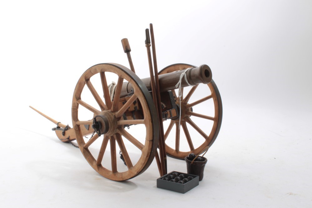 Lot 782 Fine Model artillery cannon on carriage