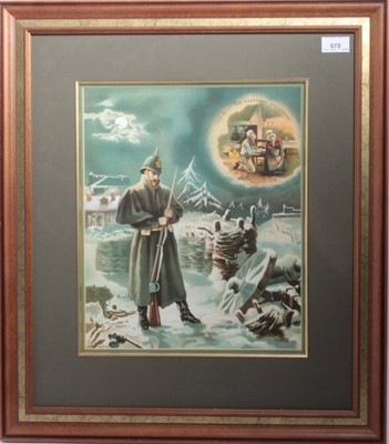 Lot 205 - Victorian soldier picture captioned ''God bless our wandering boy to-night''
