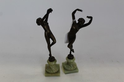 Lot 2098 - Pair of deco-style dancing girl figures