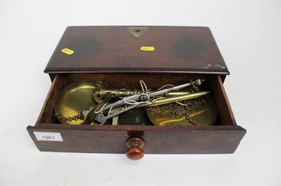 Lot 1961 - Victorian brass Jewellers scales in mahogany box