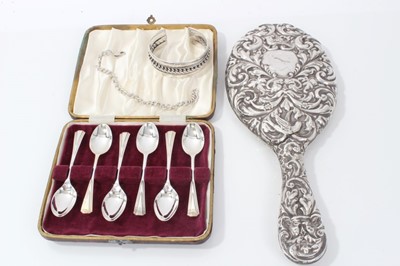 Lot 212 - Group silver and set plated teaspoons