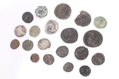 Lot 395 - Ancients - mixed Roman and Medieval G.B. coinage to include three contemporary forgeries of Roman silver Denarius and others (qty)