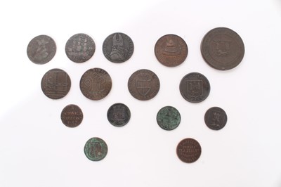 Lot 405 - G.B. - Mixed 17th to 19th century Trade Tokens to include 19th century W. Waller, London 'Tinman's Machinery' Token EF & others (15 coins)