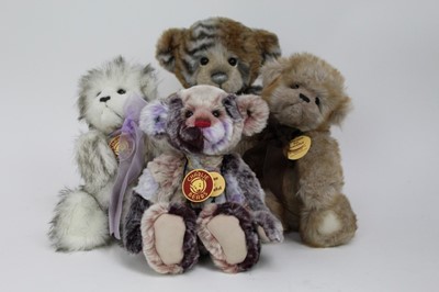 Lot 1466 - Teddy Bears - Charlie Bears 2010/11 Olly and Molly, Ragsy and Abhay.  Allwith tags and labels.