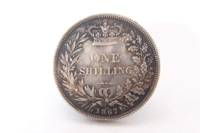 Lot 431 - G.B. - Victoria Y.H. Silver Shilling 1867 (Die No. 25) dark toned EF (1 coin)