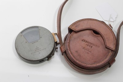 Lot 670 - First World War Period Clinometer by Short & Mason dated 1908, numbered 3979, and marked with broad arrow mark, in brown leather case stamped J.B. Brooks & Co Ld 1908 MKI