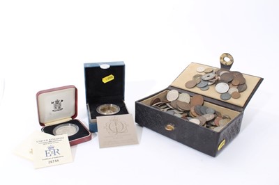 Lot 432 - World - Mixed coinage to include G.B. Silver Proof Crowns 1993, 2012 (cased with Certificates of Authenticity) & others (qty)