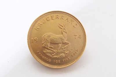 Lot 344 - South Africa - Gold Krugerrand 1974 UNC (1oz of fine gold) (1 coin)