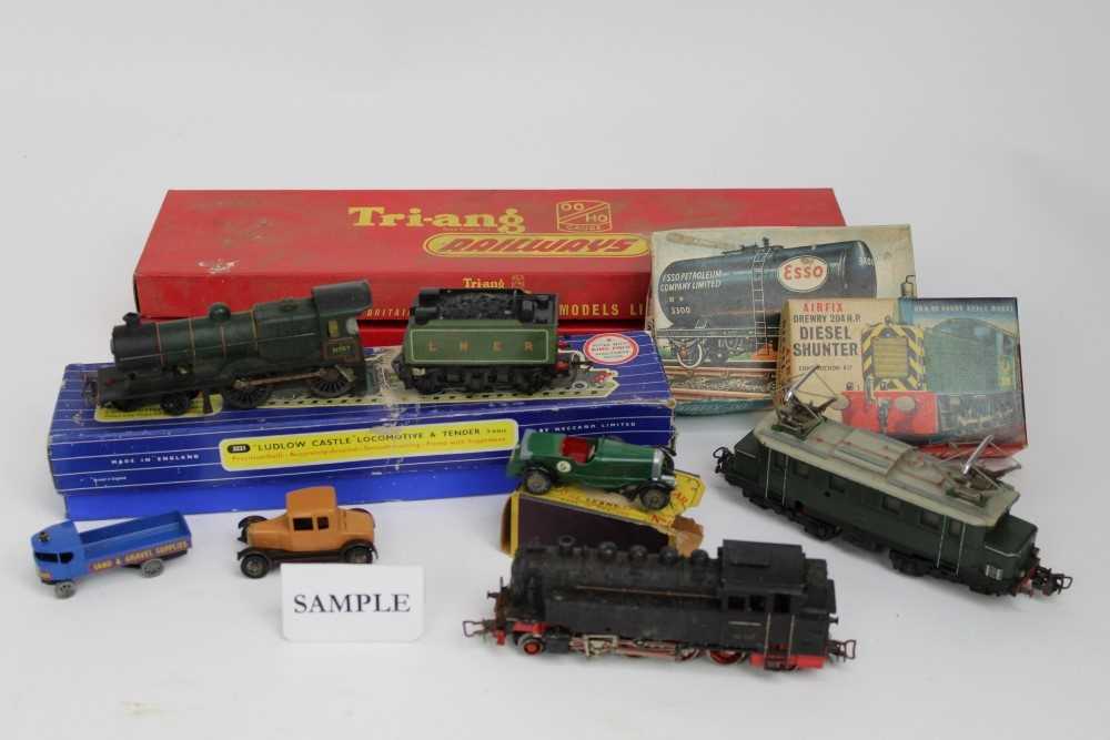 Lot 1468 - Railway Marklin 0 gauge 2-8-2 locomotive, 86-197 locomotive, various boxed Marklin carriages, wagons and rolling stock, unboxed Fleischmann locomotive 11412, Hornby locomotive and tender, various T...