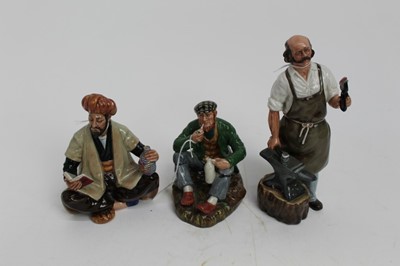 Lot 872 - Three Royal Doulton figures - Omar Khayyam HN2247, The Blacksmith HN2782 and The Wayfarer HN2362