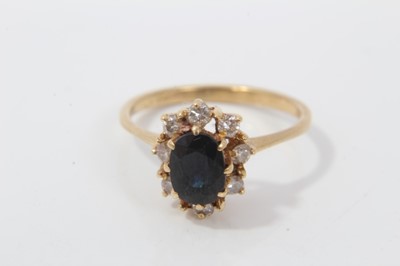 Lot 29 - Two 18ct gold sapphire cluster rings