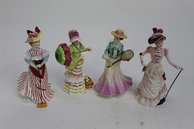 Lot 897 - Four Royal Doulton limited edition British Sporting Heritage figures - Croquet HN3470, Henley HN3367, Ascot HN3471 and Wimbledon HN3366