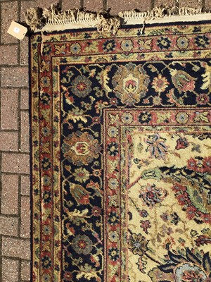 Lot 36 - 1950's wool multi floral carpet on beige and blue ground 360cm 270cm