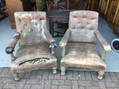 Lot 49 - Pair of 19th century Gillows  armchairs H85cm W65cm D80cm