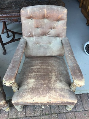 Lot 49 - Pair of 19th century Gillows  armchairs H85cm W65cm D80cm