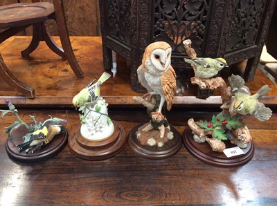 Lot 398 - Two Country Artists bird ornaments and two others