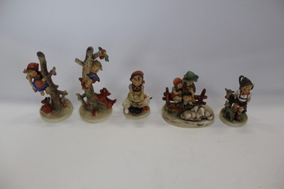 Lot 936 - Five Hummel figures - Culprits, Out Of Danger, Be Patient, Little Goat Herder and Eventide