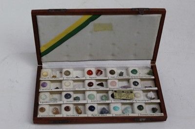 Lot 1985 - Vintage Gem and semi precious mineral stone sample set in fitted case