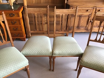 Lot 63 - Set of six Edwardian dining chairs with
