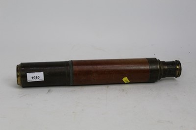 Lot 1980 - Victorian lacquered brass telescope