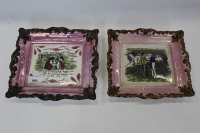 Lot 960 - Pair of 19th Century Sunderland Lustre Wall plaques of the Sailors return and one other (2)