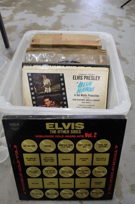 Lot 1854 - Crate of LP records, boxed sets and 78's including Elvis Presley